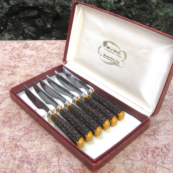 Steak Knife Set Etsy