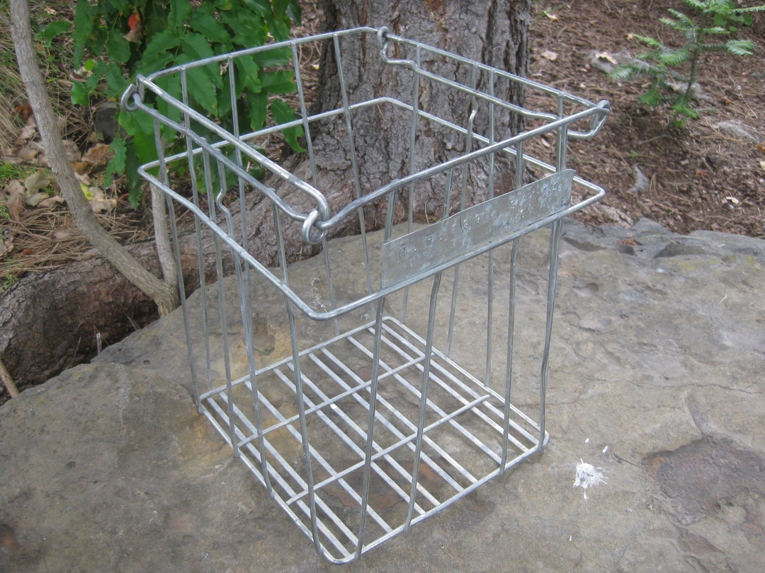 1976 Heavy Metal Egg Carrier Egg Crate Galvanized Steel Wire Basket - Etsy