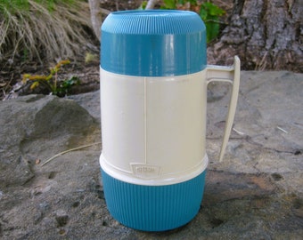 Mid Century THERMOS #6202 Turquoise Wide Mouth 1 Pint Insulated Vacuum Bottle