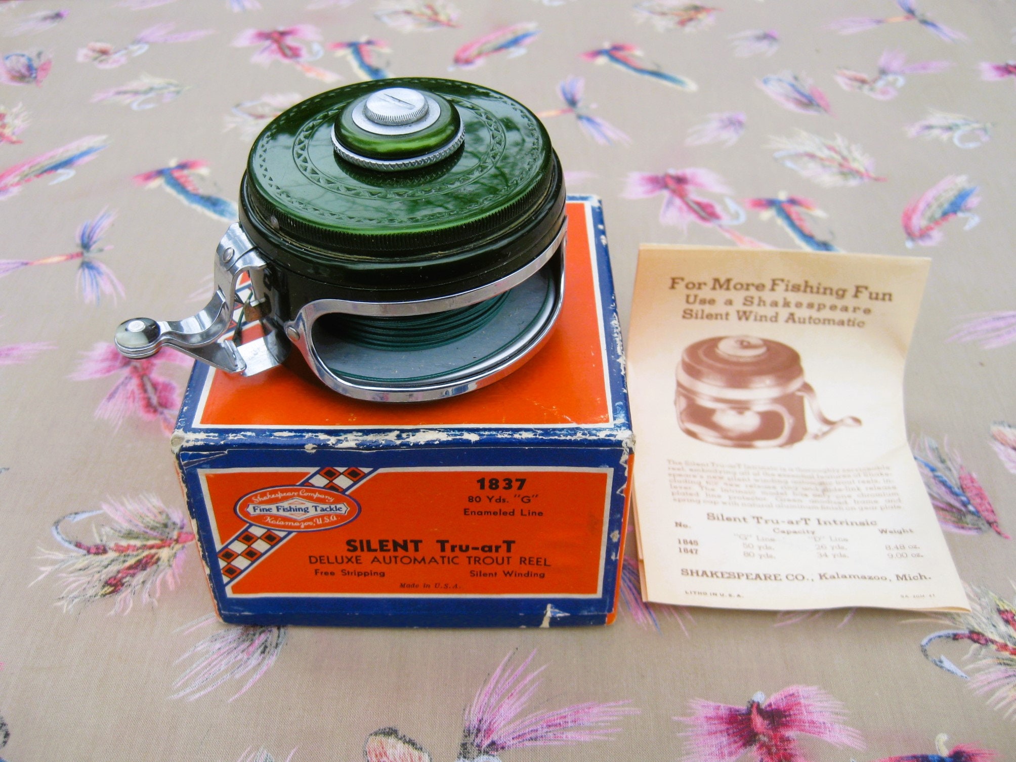 VTG SHAKESPEARE SILENT TRU-ART AUTOMATIC FLY FISHING REEL No 1837 Model HN Works