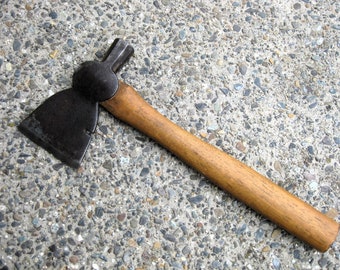 Vintage Unmarked Shake Shingle Roofing Hatchet Hammer w/ Octagonal Pole Carpenter's Hatchet