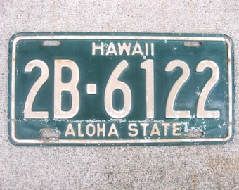 HAWAII "ALOHA STATE" Vehicle Car Auto License Plate Tag, c. 1961-1968