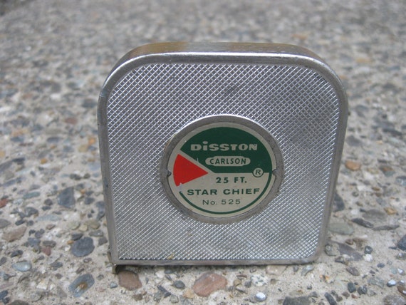 Vintage DISSTON CARLSON 25' Star Chief Tape Reel Steel Tape