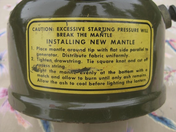 1956 COLEMAN US Military Spec. Olive Drab (OD) Green Single Mantle