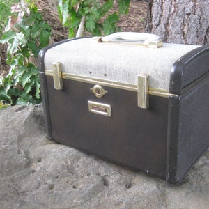 Rare 1950s SAMSONITE ULTRALITE Train Make-up Case w/ Mirror & Elastic Pockets