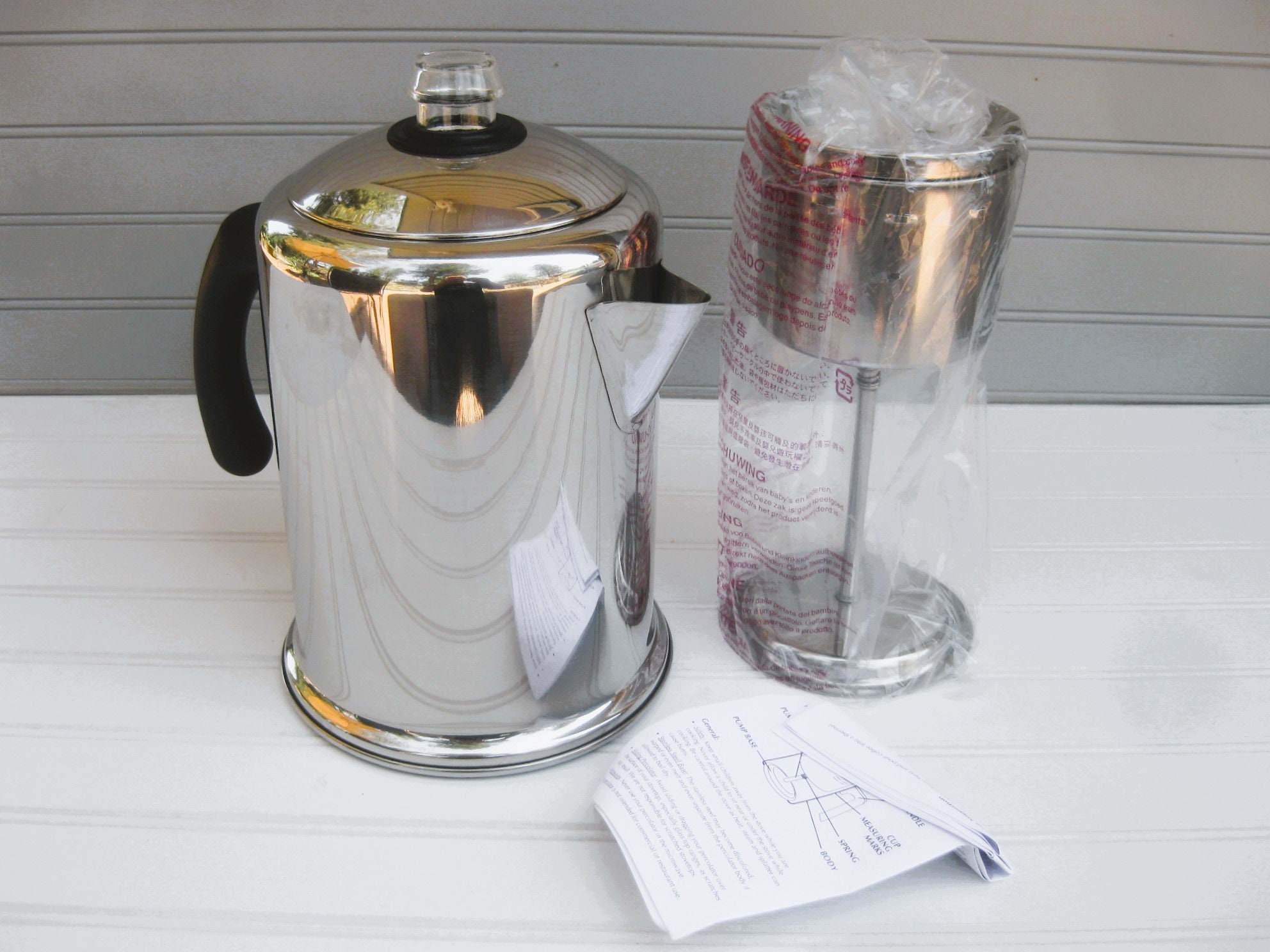 Farberware Stove Top Percolator Coffee Pot 4-8 Cup Stainless Steel
