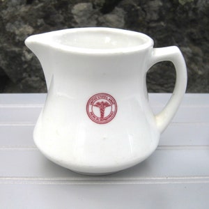 Vintage UNITED STATES ARMY Medical Department Heavy Ceramic Pitcher Creamer  McNichol China