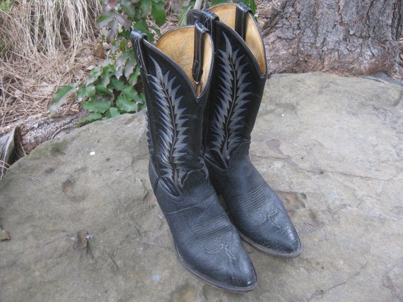 Authentic TONY LAMA Women's Black Leather Cowboy Western