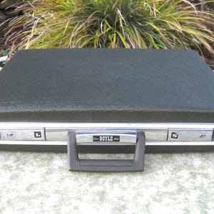 Retro BOYLE Attaché Slim Hard Shell Briefcase Olive Green Document Case w/ Combination Lock