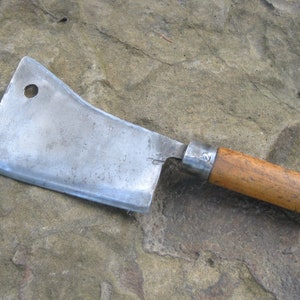 Antique NICHOLS BROS 7&quot; Meat Cleaver Butcher Knife Greenfield, Mass. USA