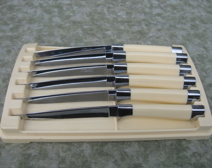 Mid Century CARVEL HALL Steak Knives by Briddell Set of 6 in Original