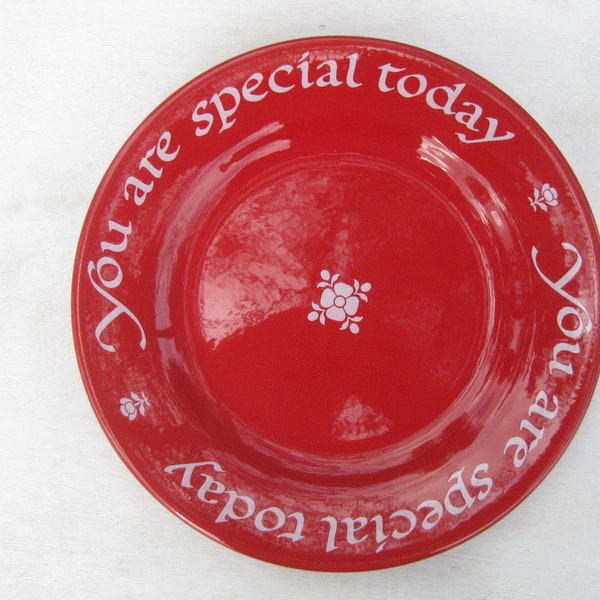 1979 You Are Special Today Plate  The Original Red Plate Co.  California