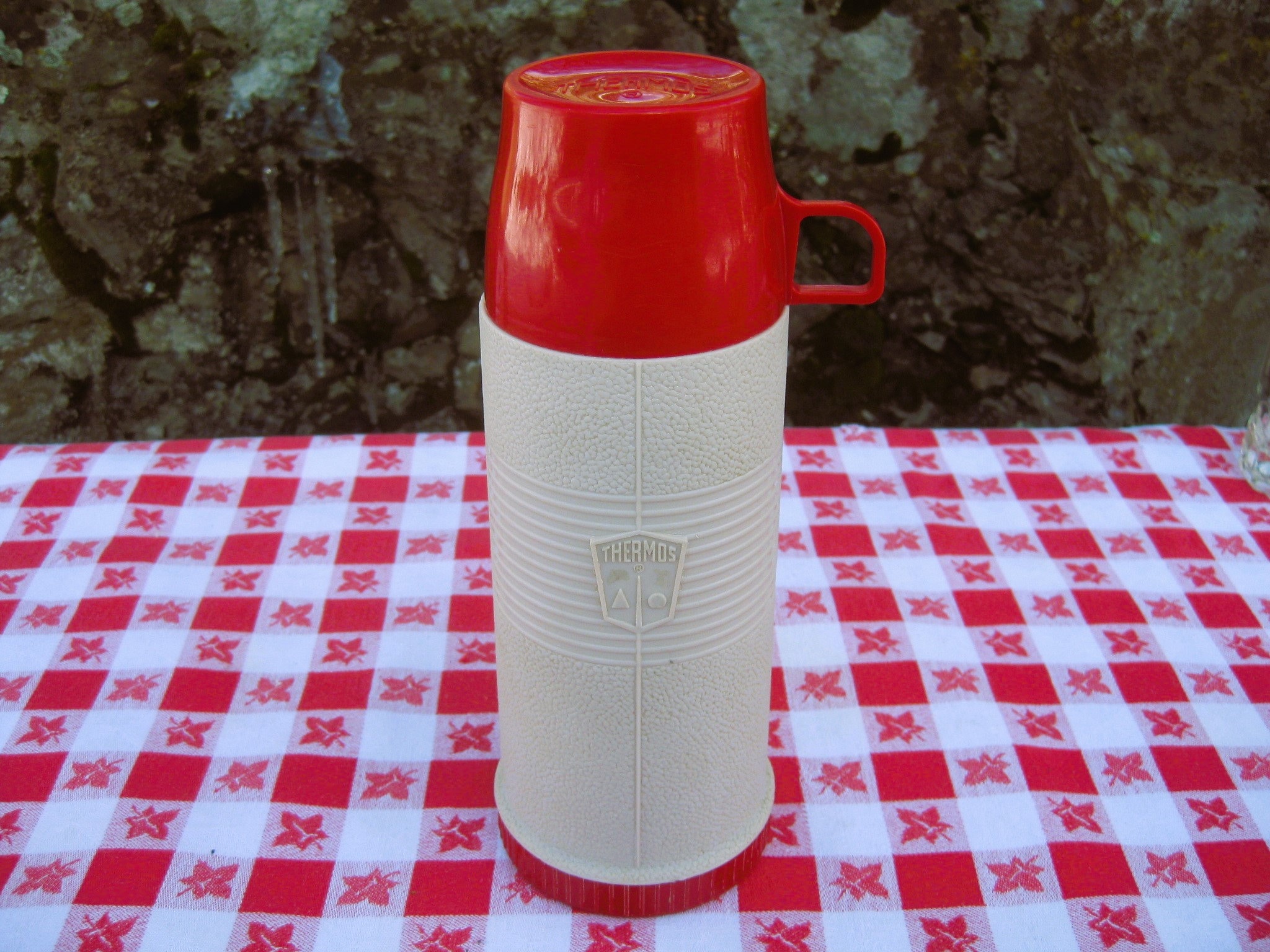 ANTIQUE 1908 AMERICAN THERMOS CO. BRASS NICKEL PLATED GLASS LINED THERMOS  13.75