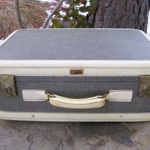 Vintage Wings United Brass & Tweed Style Travel Luggage Suitcase