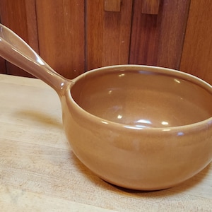Russel Wright saucepan, Casual, Iroquois, “Ripe Apricot”, midcentury modern, MCM, 1950s