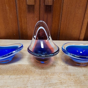 set of 3 “Coquille” bowls, Flygsfors, Paul Kedelv, Swedish Modern, Midcentury Modern, MCM, 1950s
