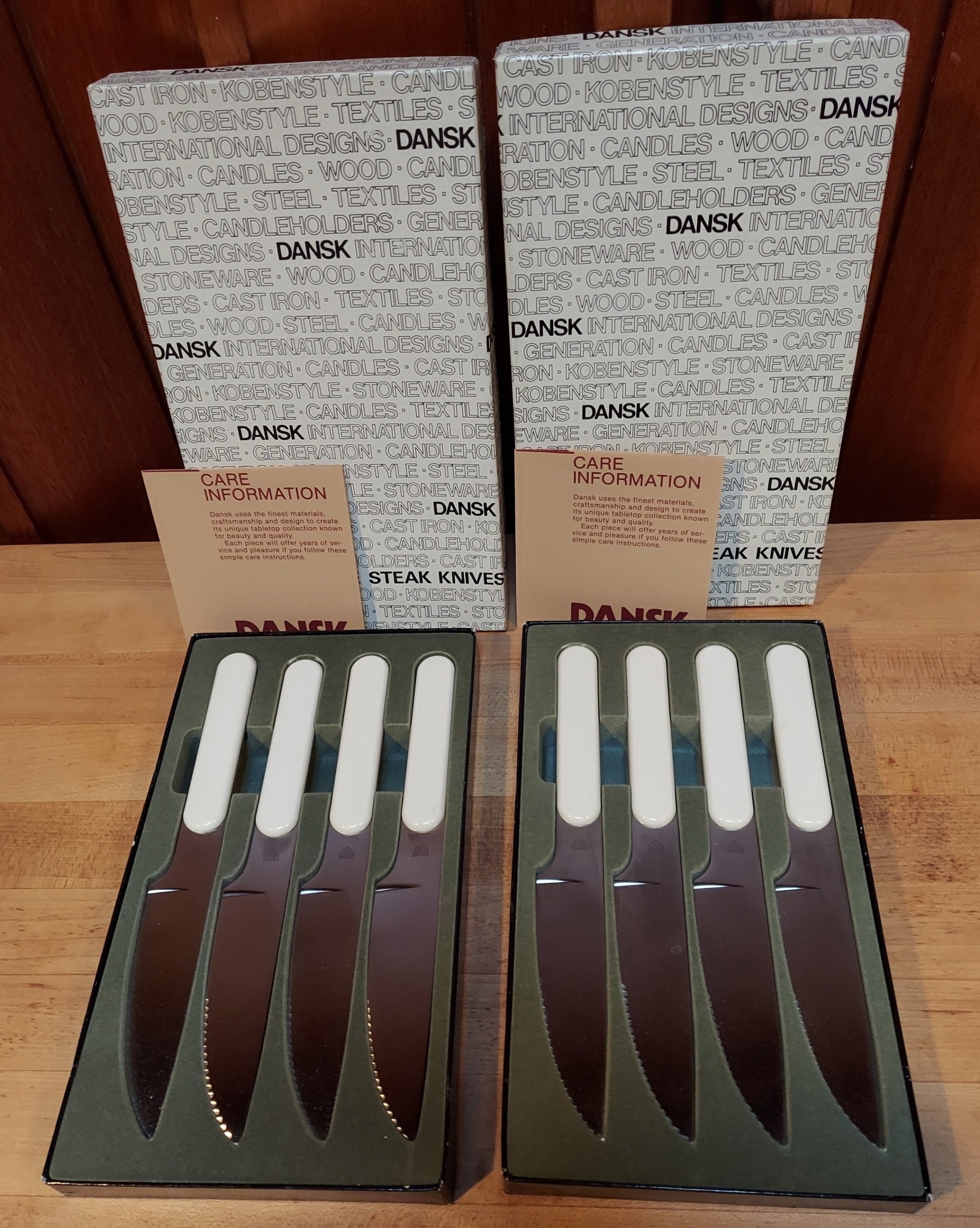 Vintage Ginsu Knives Carve & Serve Set Surgical Stainless Steel Serrated  USA Bx8