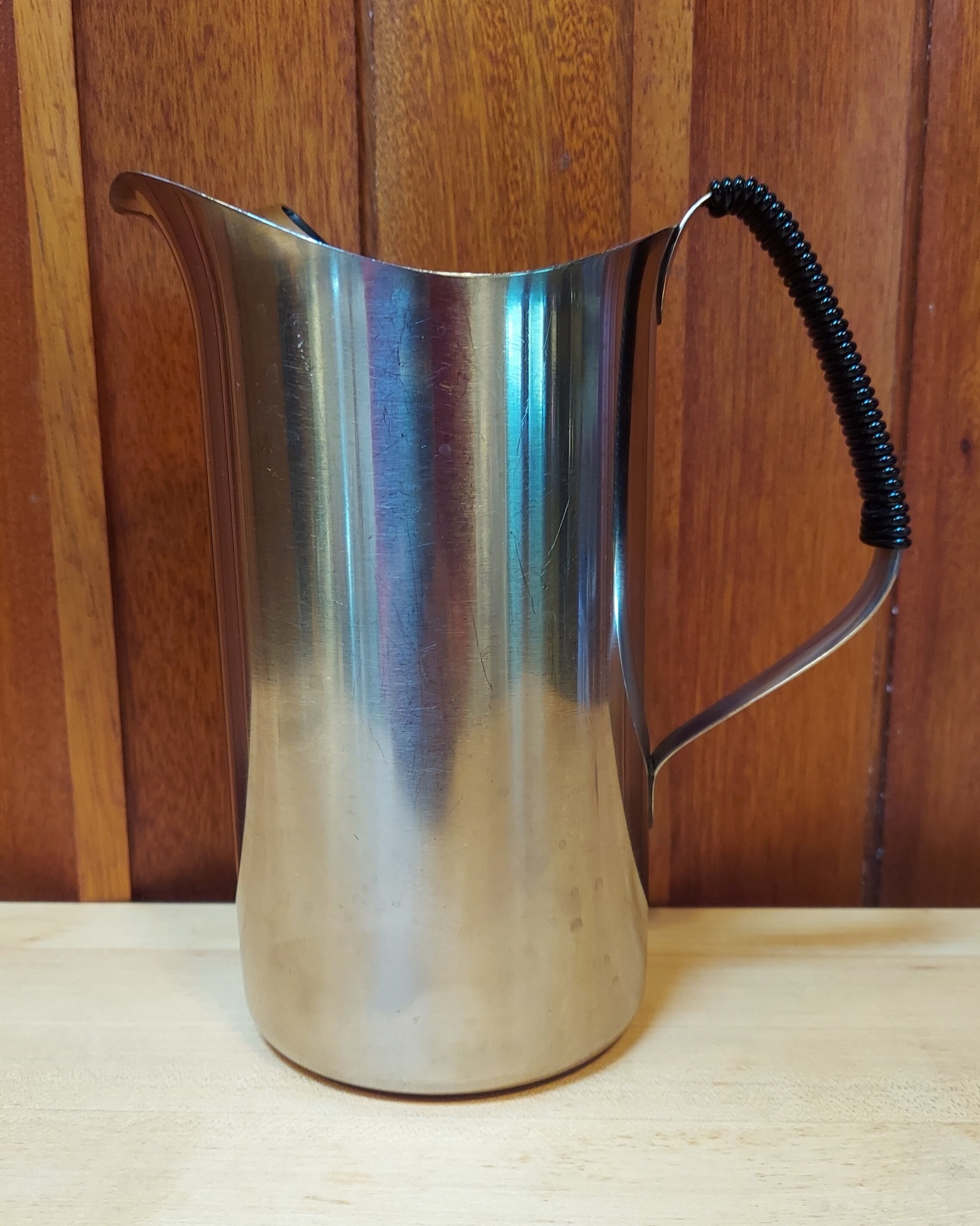 LOSTMAN）独50年代 Wagenfeld WMF No.438.02 Vintage WMF Pitcher, Stainless Steel, Cord Handle, Not Wagenfeld