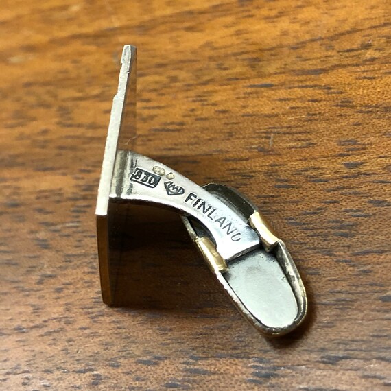 Finland cuff links, 830 silver with gold wash, mi… - image 4
