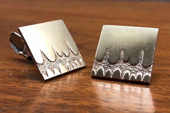 Finland cuff links, 830 silver with gold wash, mi… - image 3