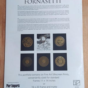 Fornasetti serigraphs, set of 6, custom portfolio, 1993, silkscreen, Graphique de France, Pier One, Midcentury Modern, MCM, 1950s, 1960s