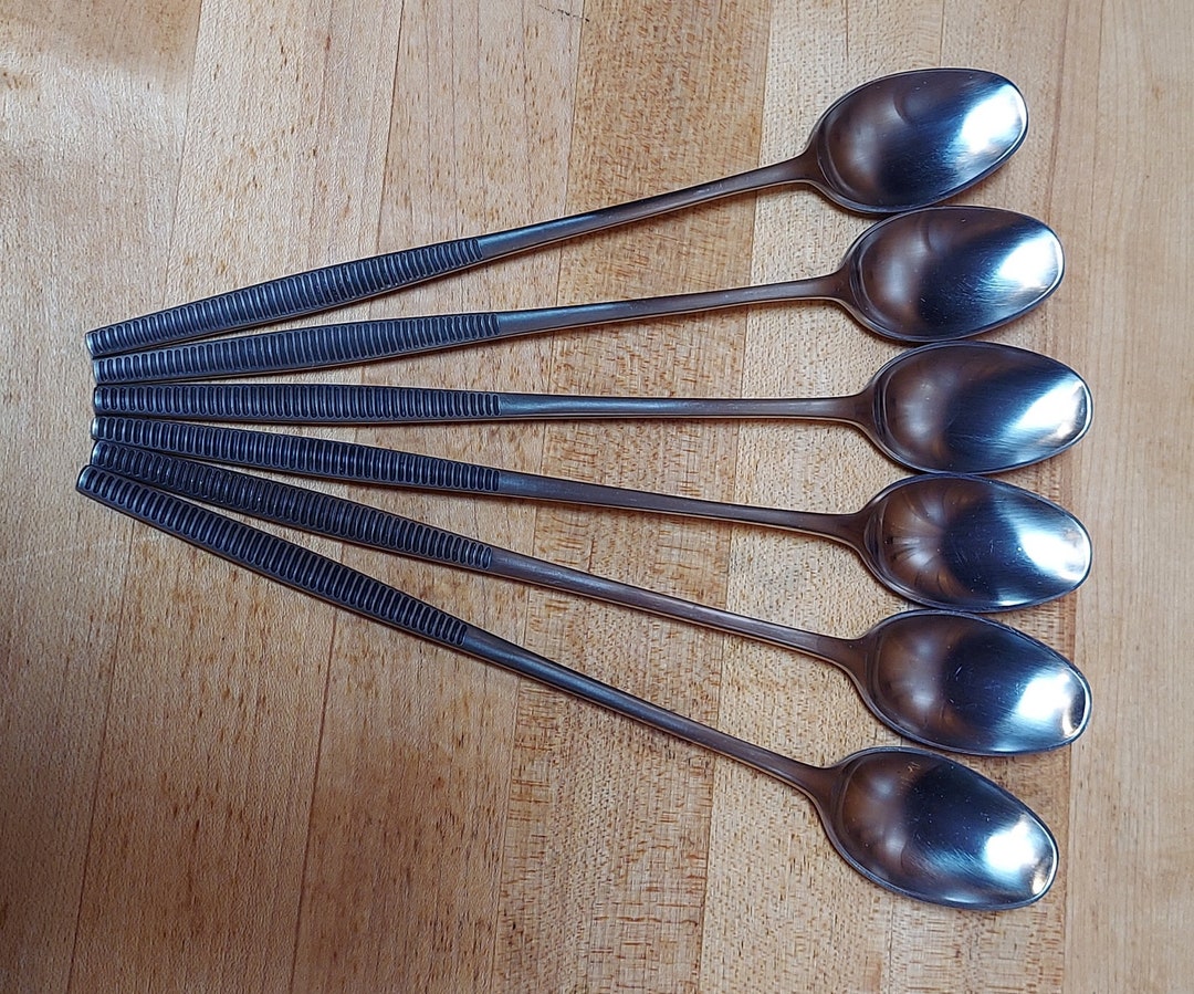 Iced Tea Spoons, Variation VI, Black Lines, Jens Quistgaard, Dansk