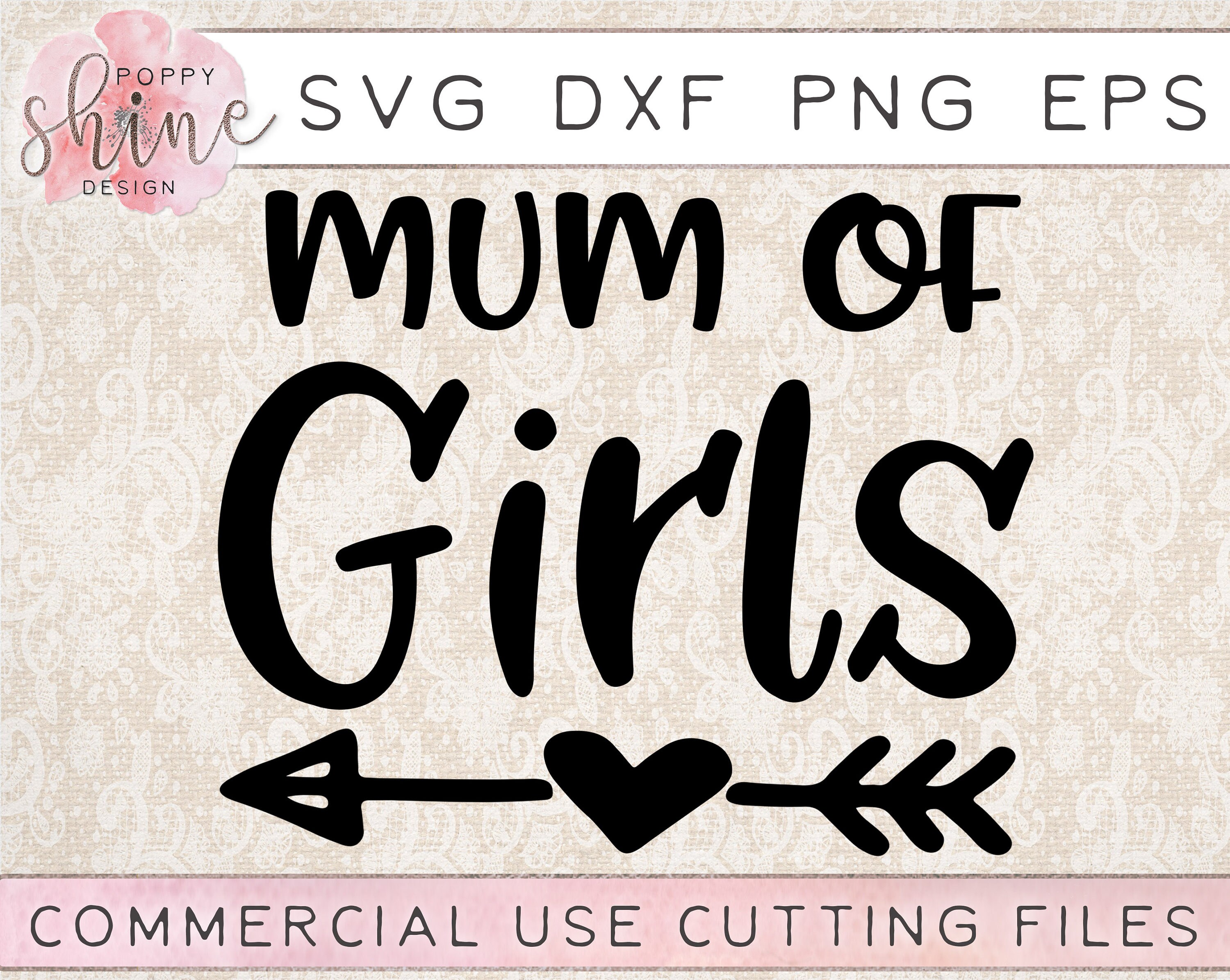 Download Mum of Girls svg dxf png eps Cutting File for Cricut & | Etsy