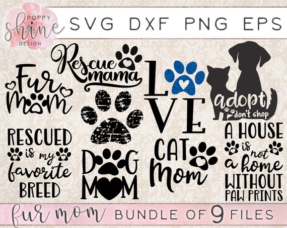 png Fur Baby Instant Download for Cutting Machines like Cricut and Silhouette Fur Mom Pawprint Design SVG Clipart for Pet Lovers