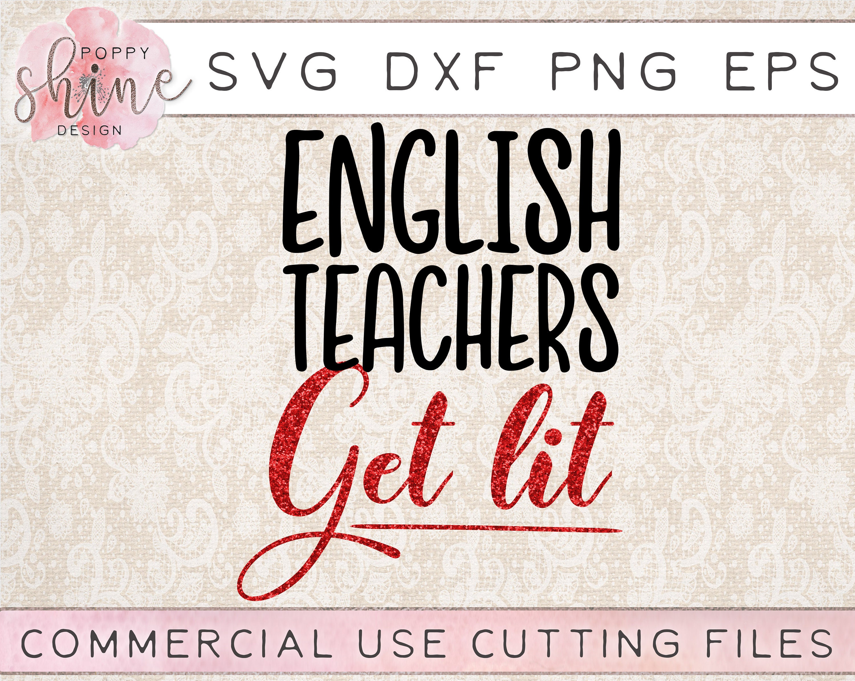 Download English Teachers Get Lit svg dxf png eps Cutting File for | Etsy