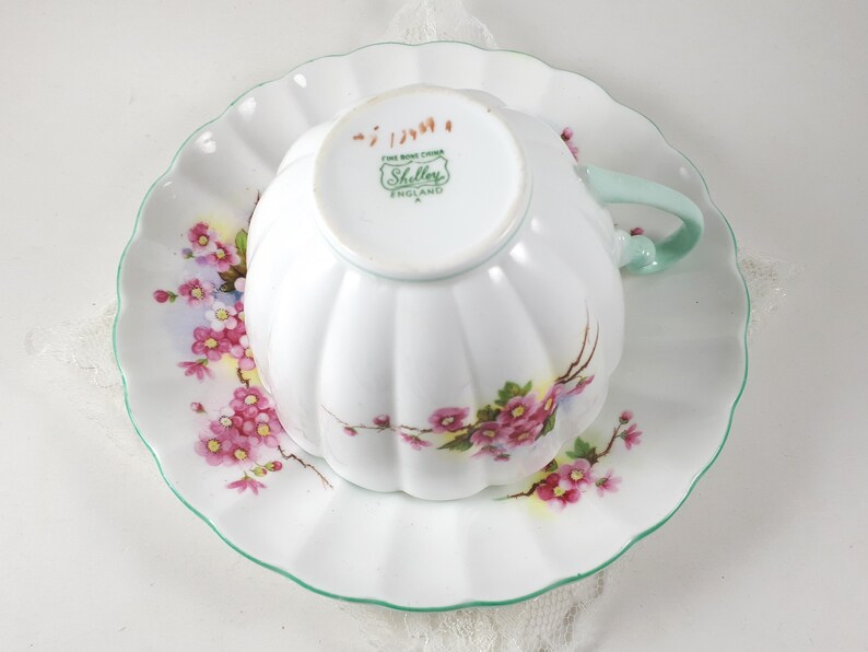 Shelley Pink Apple Blossom Teacup & Saucer New Apartment Etsy