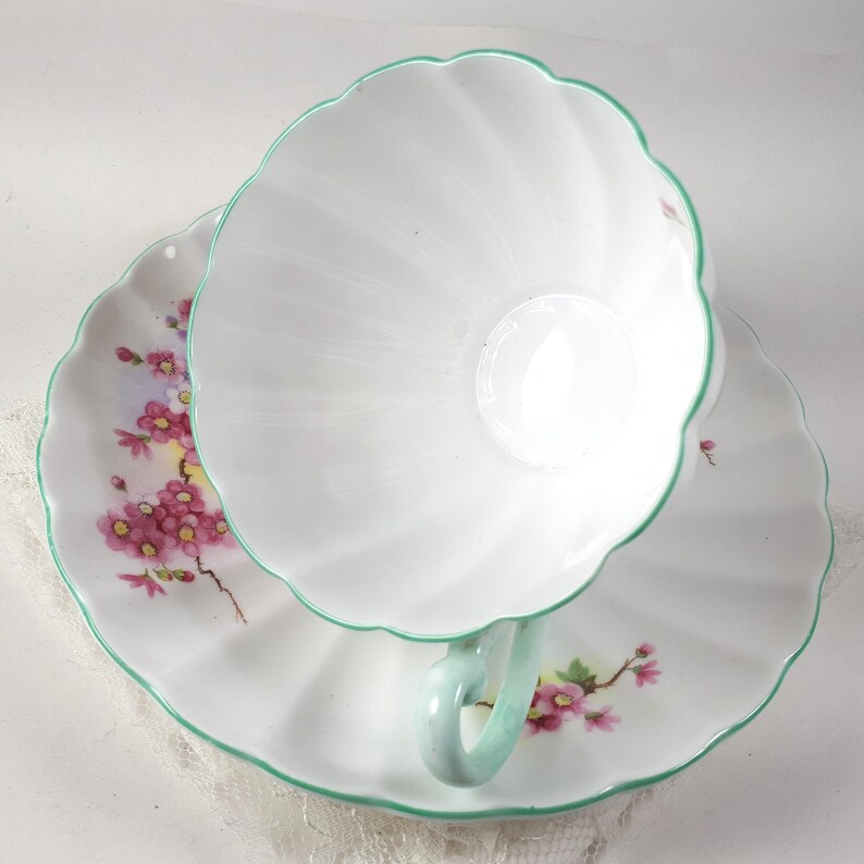 Shelley Pink Apple Blossom Teacup & Saucer New Apartment Etsy