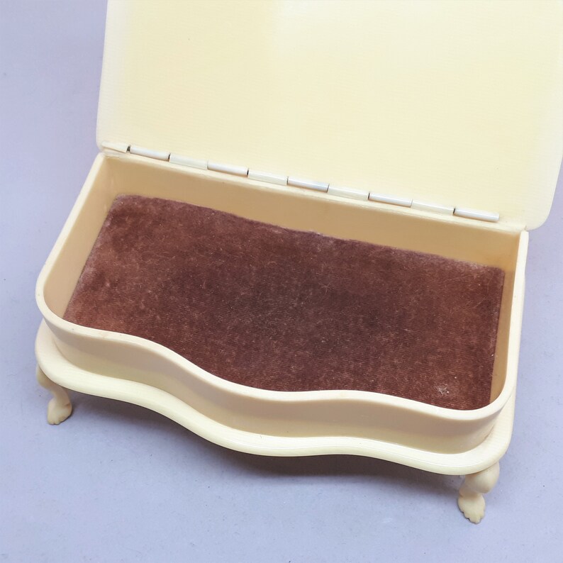 Celluloid Trinket Carved Paw Feet French Ivory Piano Antique 1920s Jewelry Box