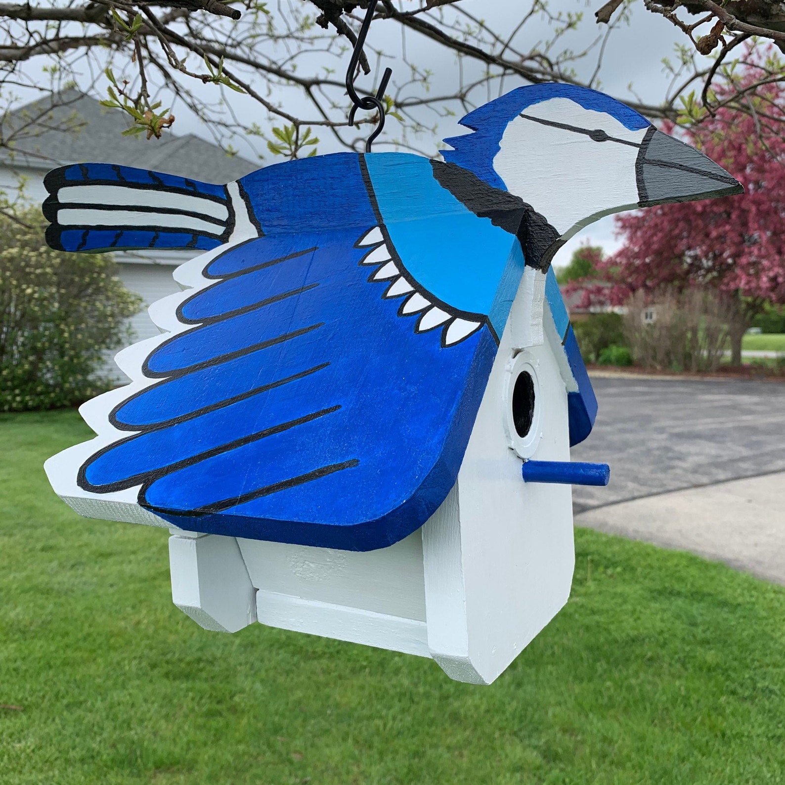 Spoontiques Casetta Per Uccelli Blue Jay – Resina – Per Interni Ed Esterni