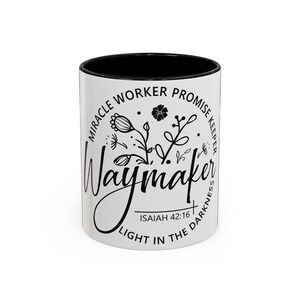 Mug à café Waymaker, Isaiah biblique, chapitre 42, verset 16, papillon, rosier rosier