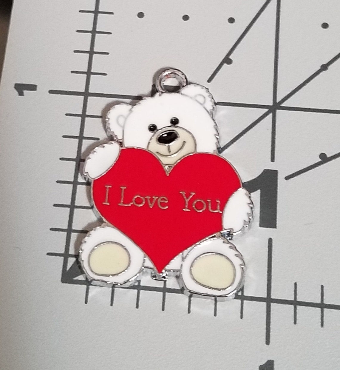 Teddy Bear i Love You Heart Charms Set of 5 Etsy