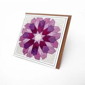 Cartão de felicitações - Cartão único - Cartão de felicitações com pintura em aquarela de geometria