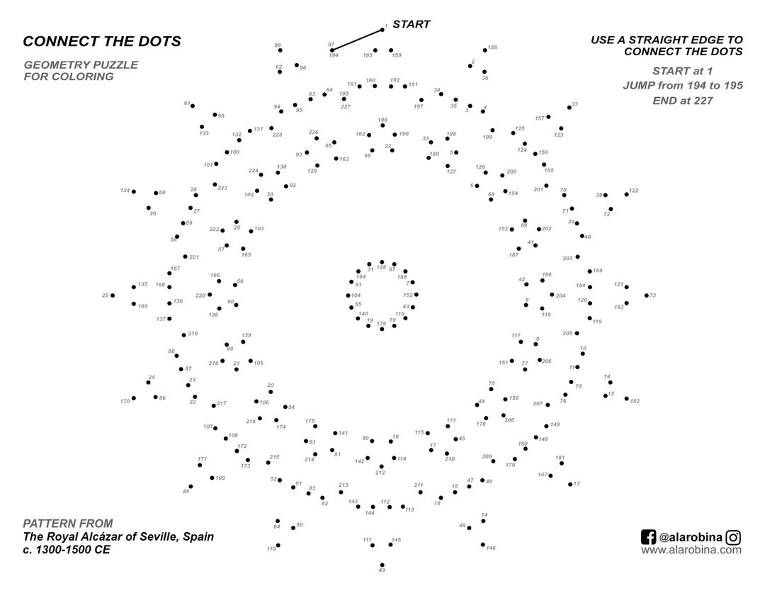 Connect the Dots GEOMETRY & Coloring Page - Downloadable PDF