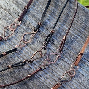 Leather Cord Necklace 2 mm & 3 mm with Copper Clasp – Pendant Cord for Necklace, Genuine Cowhide, Jewelry Supply US
