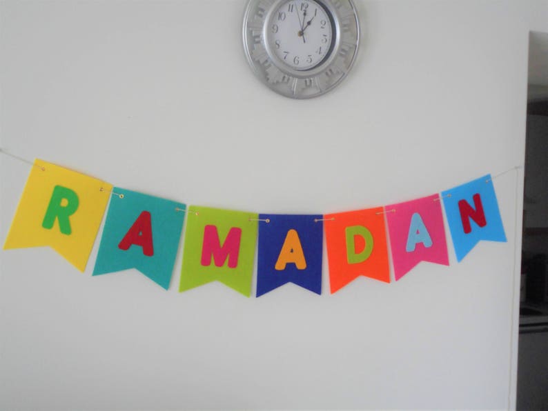 Ramadan Mubarak Banner, Felt Ramadan Banner, Ramadan decorations image 6