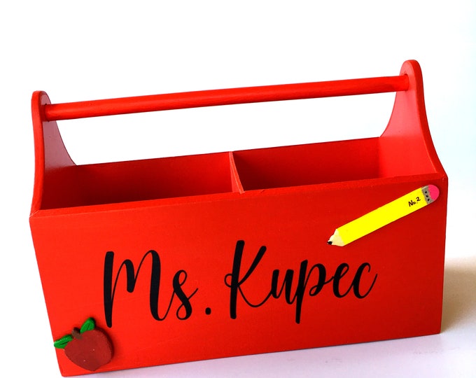 Teacher Caddy, Desk Organizer, Personalized Teacher Caddy,teacher Desk