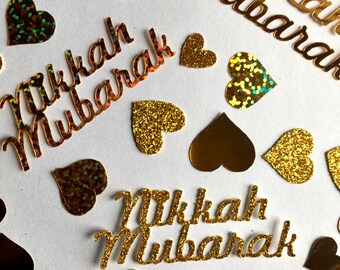 Nikkah, Nikah Confetti, Nikah, Islamic Wedding decorations, Islamic wedding reception, Nikkah banner,  Table Scatter,Shaadi Mubarak