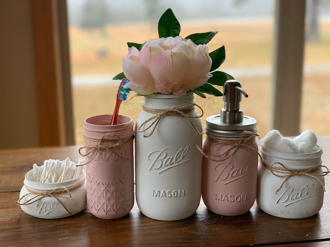 Farmhouse Bathroom Decor Mason Jar Decor Bathroom Home Decor Mason Jar ...