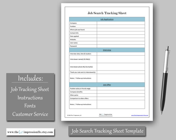 job search tracking sheet template instant download microsoft word pc compatible us letter and a4 size templates tracking sheet template