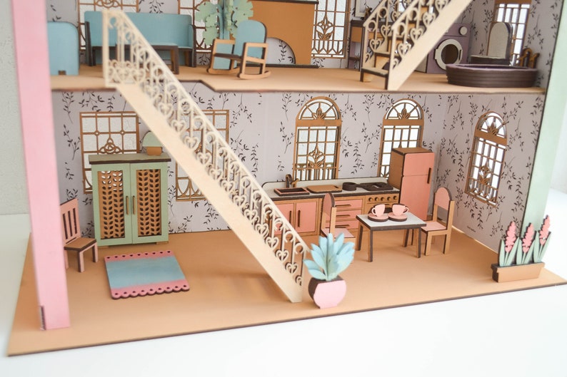 Puppenhaus Möbel Miniaturen Bundle Maßstab 1:24 Sofortiger Download für SVG-Dateien Miniaturen Dekor DIY Projekte Mädchen Geschenke Bild 7
