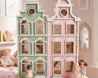 Doll House +  Miniature Furniture File Bundle - Scale 1:24 - Instant Download for SVG Files - Miniatures Decor - DIY Projects - Girl Gifts