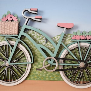 Miniatur Fahrrad - Laser geschnittene PDF & SVG-Pläne - Fahrradanhänger - Kleines Fahrrad Dekor - Kinderzimmer Dekor - Weihnachtsgeschenk - Fahrrad-Fan