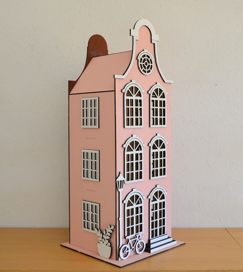 Big Doll House SVG/PDF File 19.5 inches/50 cms High Instant Download 3D House Laser Cut File Amsterdam Inspired Pattern House Girl zdjęcie 5