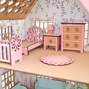 Doll House Miniature Furniture File Bundle Échelle 1:24 Téléchargement instantané pour fichiers SVG Miniatures Decor Projets de bricolage Cadeaux pour filles image 9