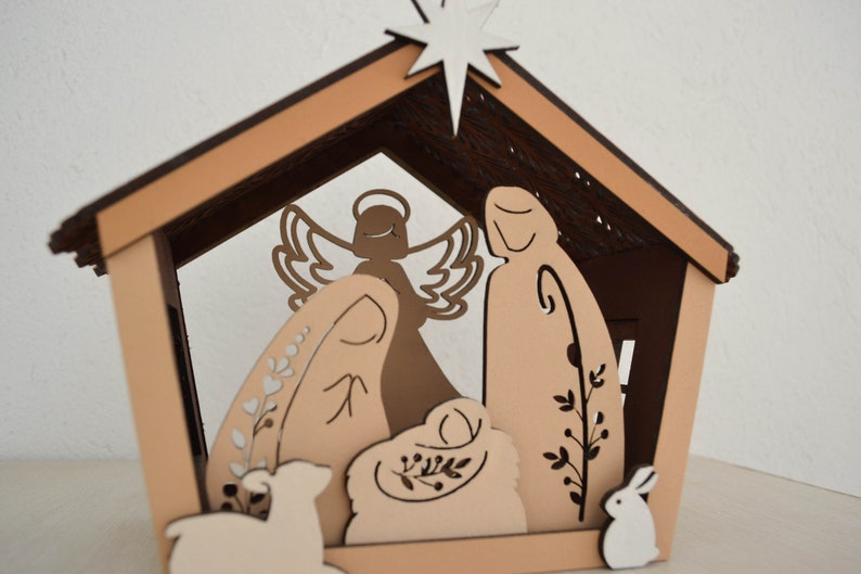 Weihnachtskrippe PDF SVG Datei Weihnachtsgeschenk Laser - Etsy.de