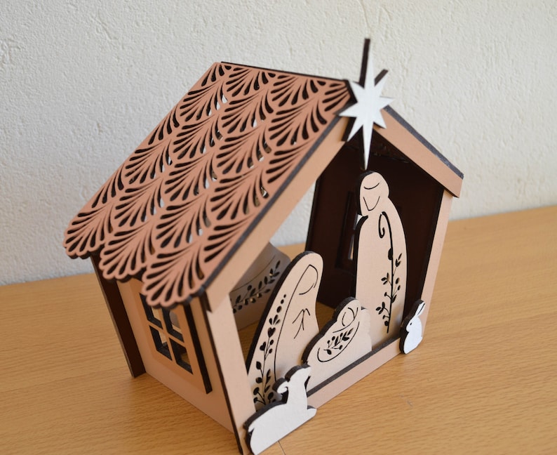Weihnachtskrippe PDF SVG Datei Weihnachtsgeschenk Laser - Etsy.de